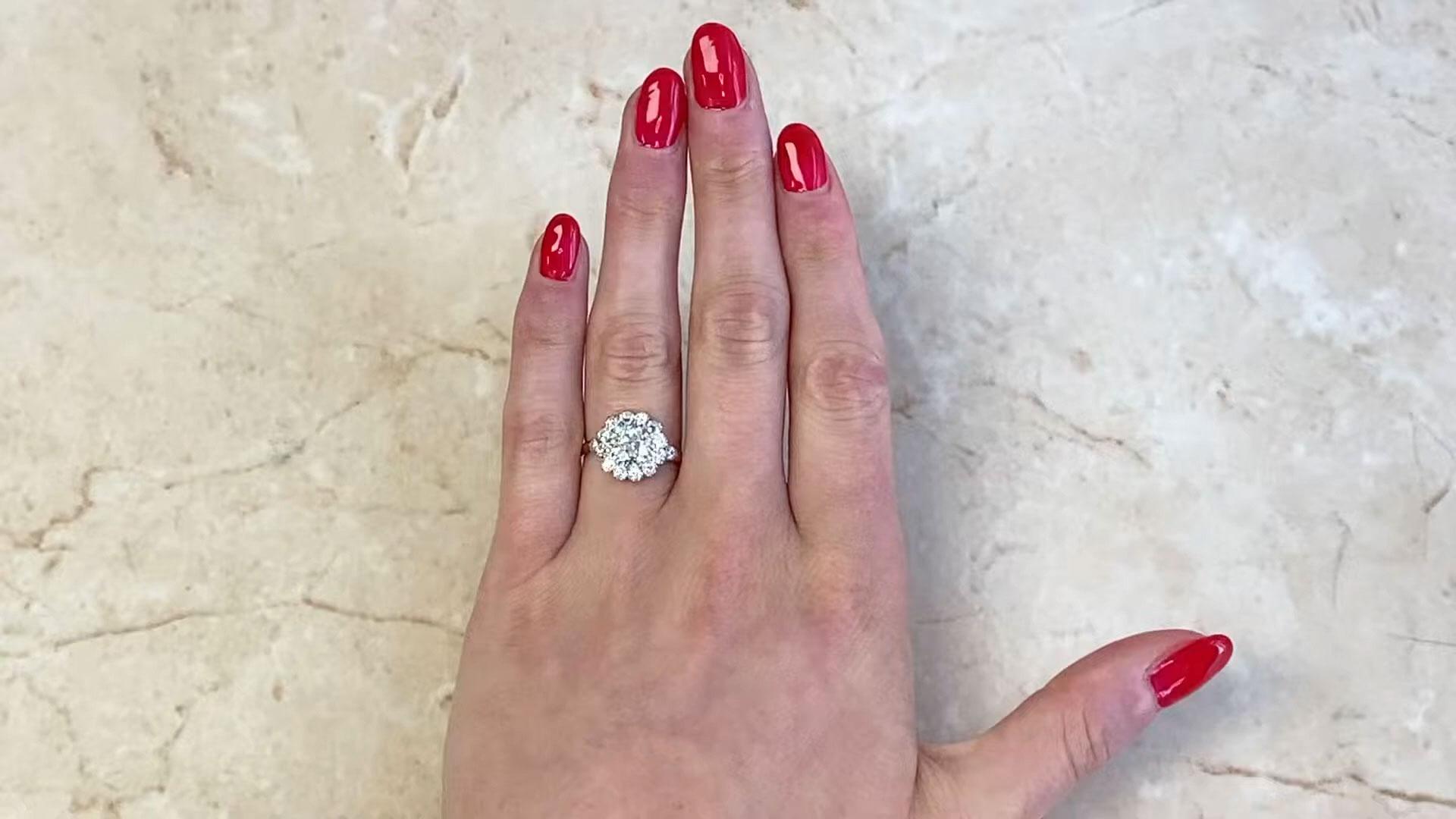 Diamantring mit alteuropäischem Schliff (ca. 1,30 Karat), 18 Karat Gelbgold im Angebot 1
