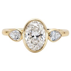 1.36 Carat Oval Statement Brilliant White 14K White Gold Graceful Brilliance