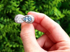 1,36 Karat birnenförmiger Aquamarin Diamant und Rubin Roségold Cocktail-Ring