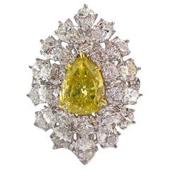 1.36 Carat Pear Statement Fancy Yellow 18K Gold Sunlit Royal Radiance Signature