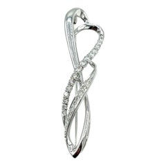 Broche tourbillon en platine et diamants ronds brillants de 1,36 carat