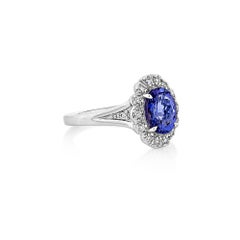 Sunita Nahata Tanzanite 1.36ct. Fancy Ring in 18KWG with White  Diamond.