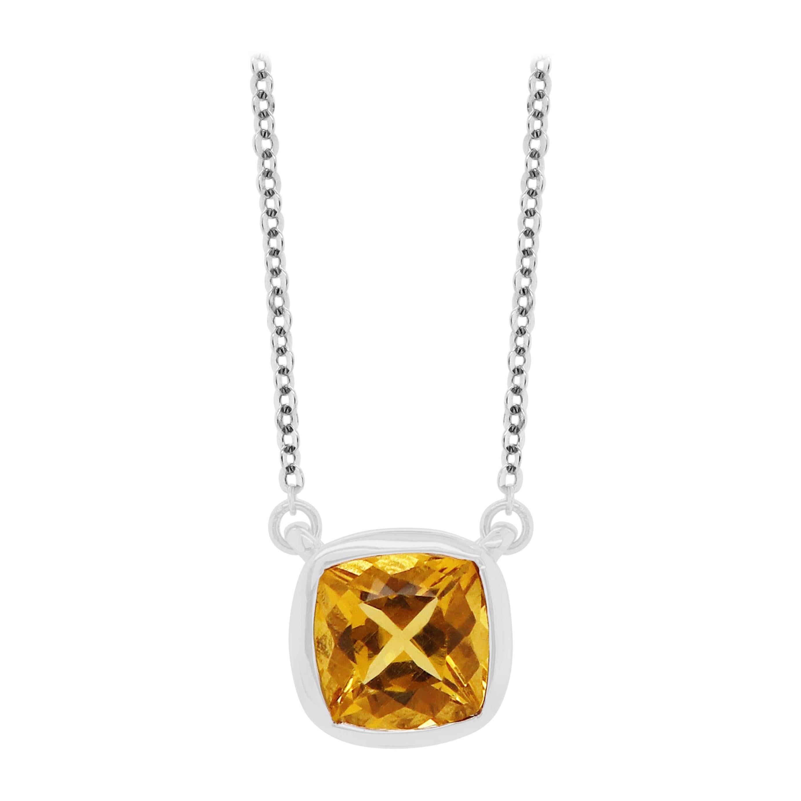 1.36 Carat Yellow Beryl Necklace For Sale