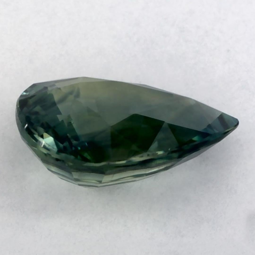 1.36 Carat Blue Sapphire Pear Loose Gemstone In New Condition In Fort Lee, NJ
