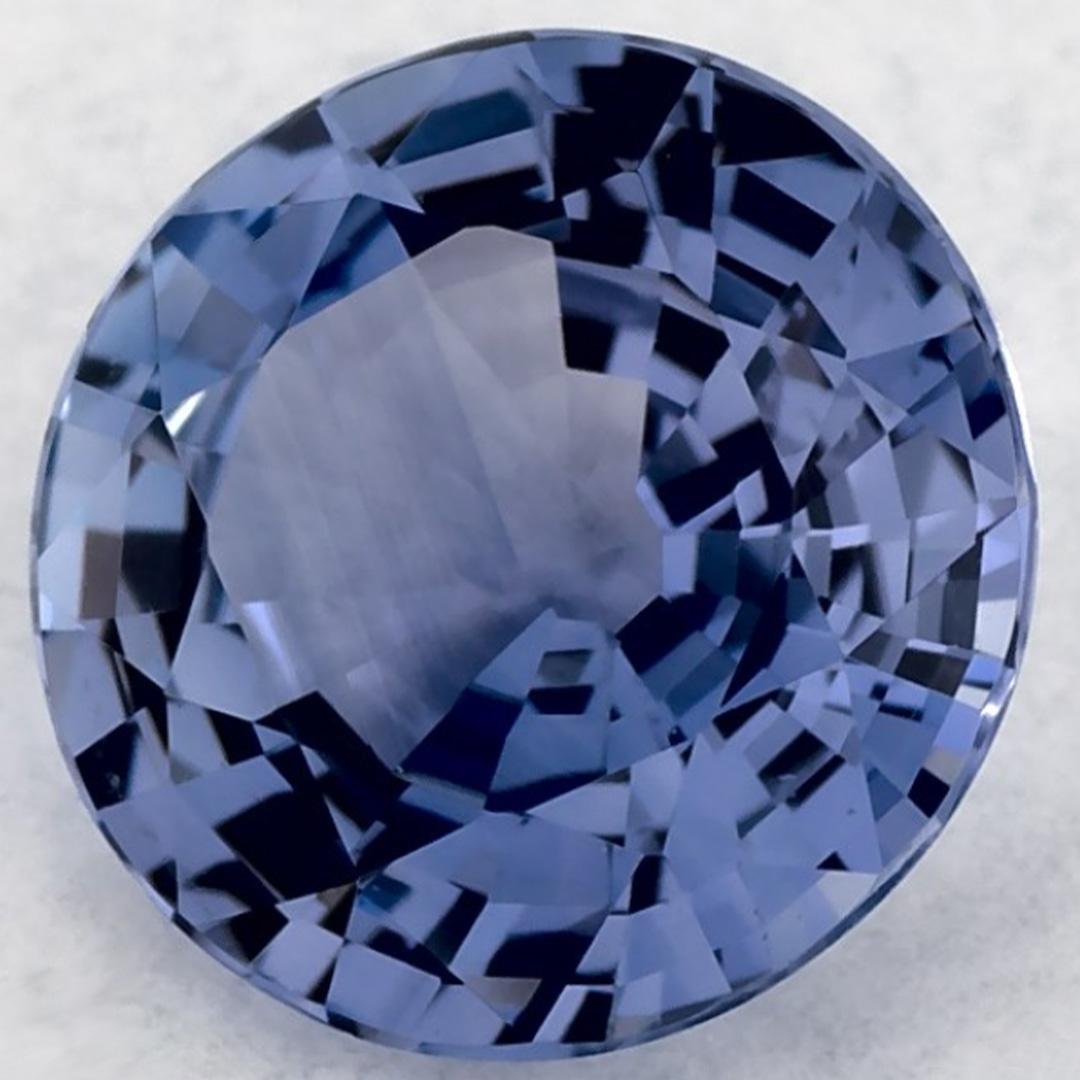 1.36 Ct Blue Sapphire Round Loose Gemstone (Rundschliff) im Angebot