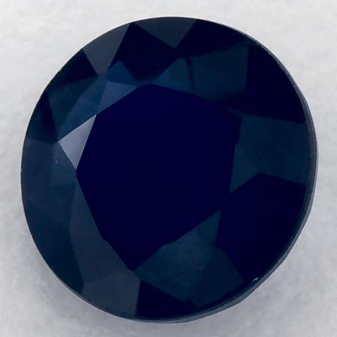 Taille ronde 1.36 Ct Blue Sapphire Round Loose Gemstone (pierre précieuse en vrac) en vente