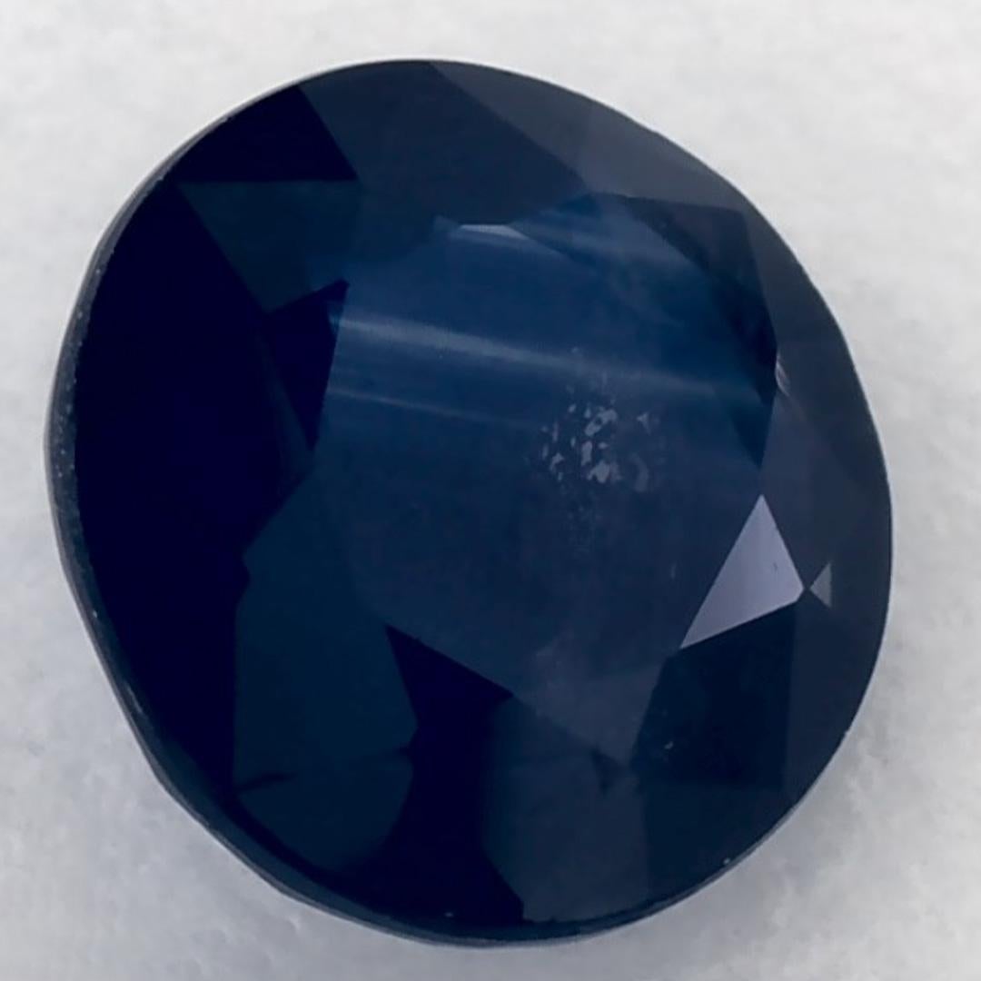1.36 Ct Blue Sapphire Round Loose Gemstone (pierre précieuse en vrac) Pour femmes en vente