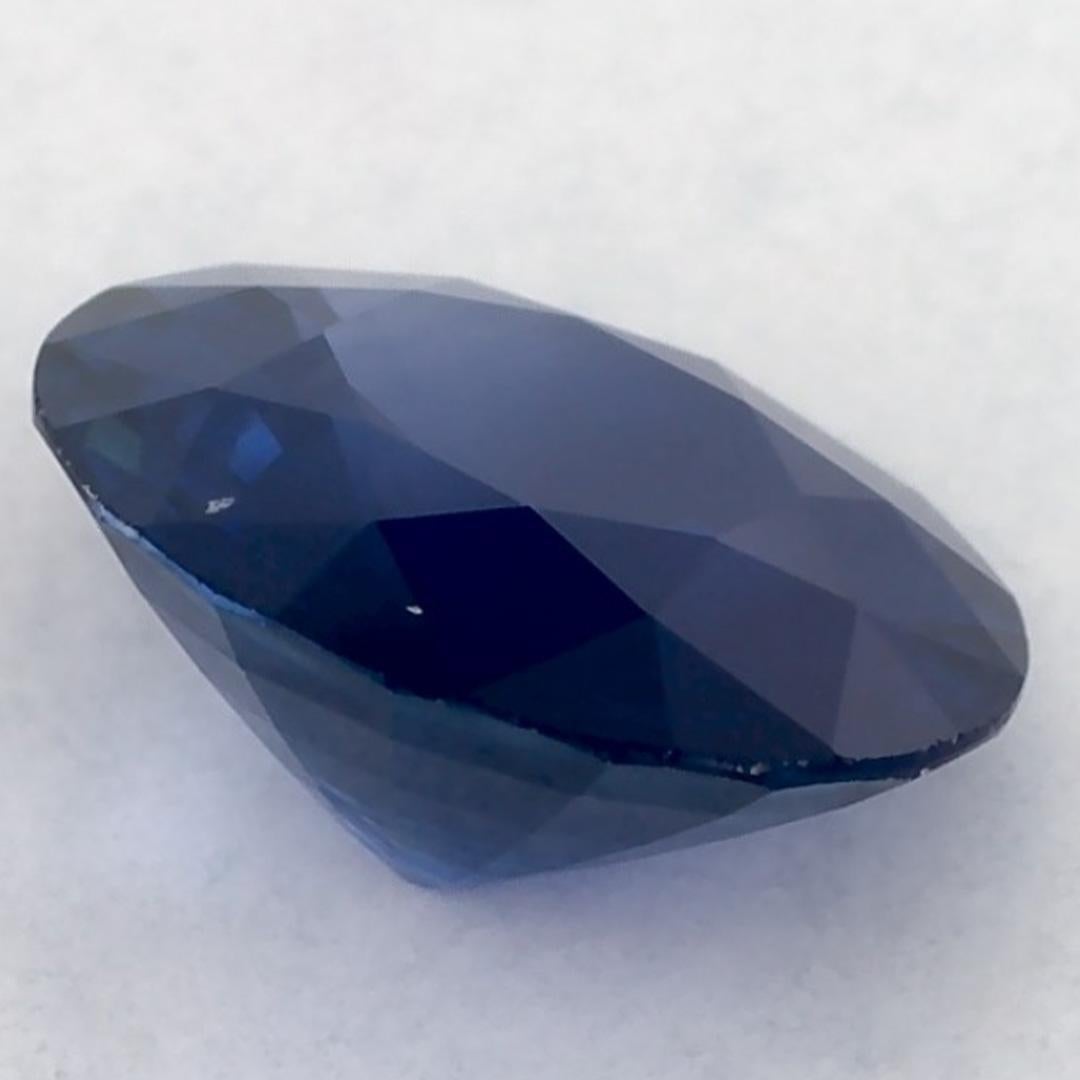 1.36 Karat Blauer runder Saphir, loser Edelstein im Angebot 1