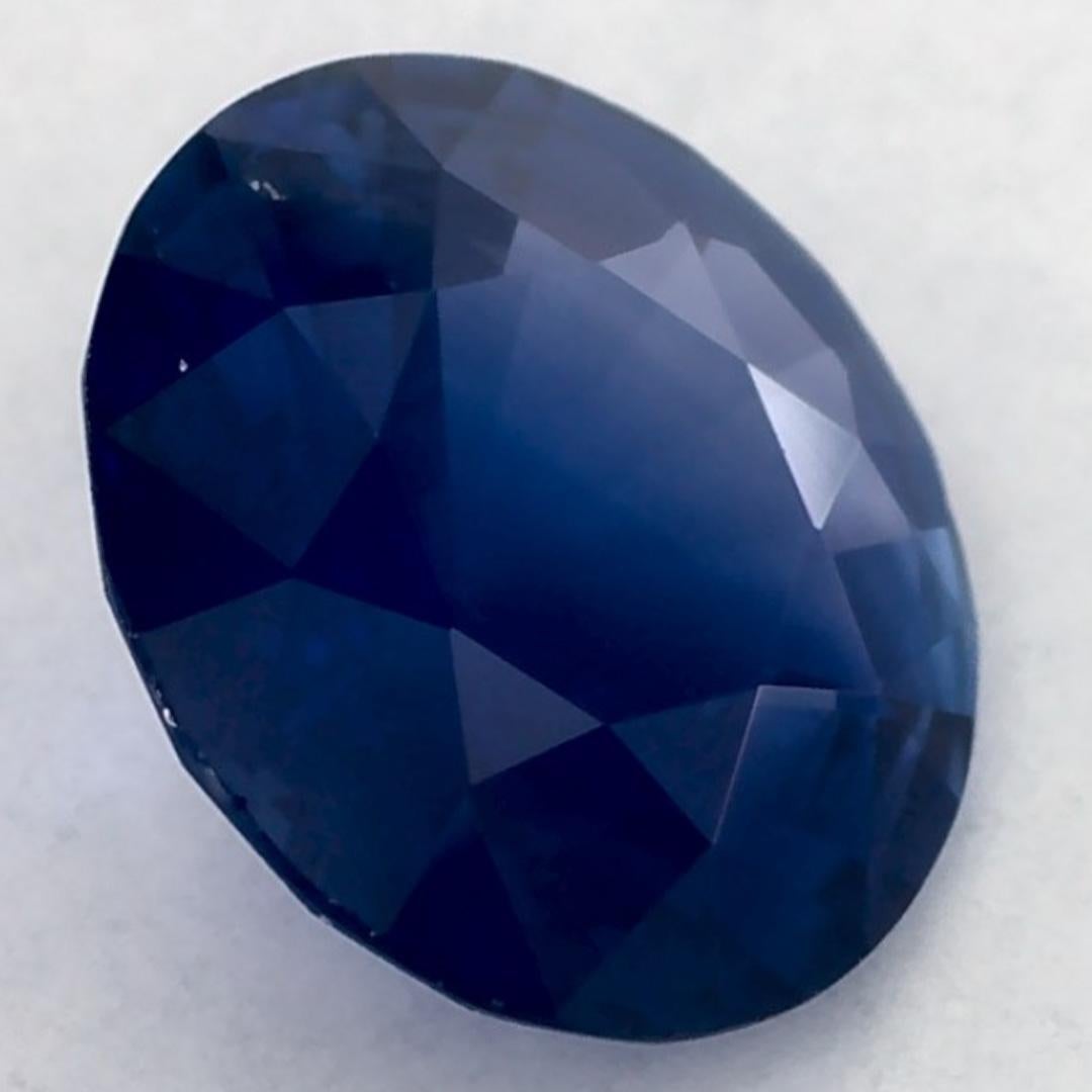 1.36 Karat Blauer runder Saphir, loser Edelstein im Angebot 2