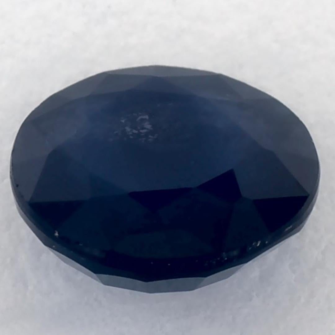 1.36 Ct Blue Sapphire Round Loose Gemstone (pierre précieuse en vrac) en vente 3