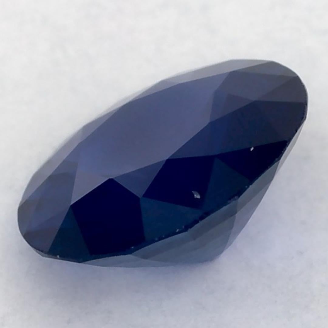 1.36 Karat Blauer runder Saphir, loser Edelstein im Angebot 3