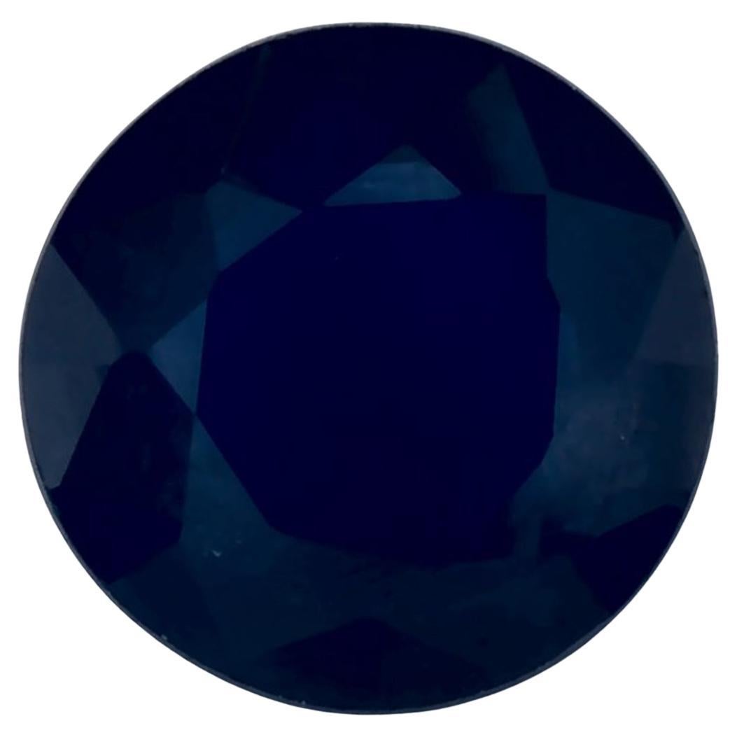 1.36 Karat Blauer runder Saphir, loser Edelstein