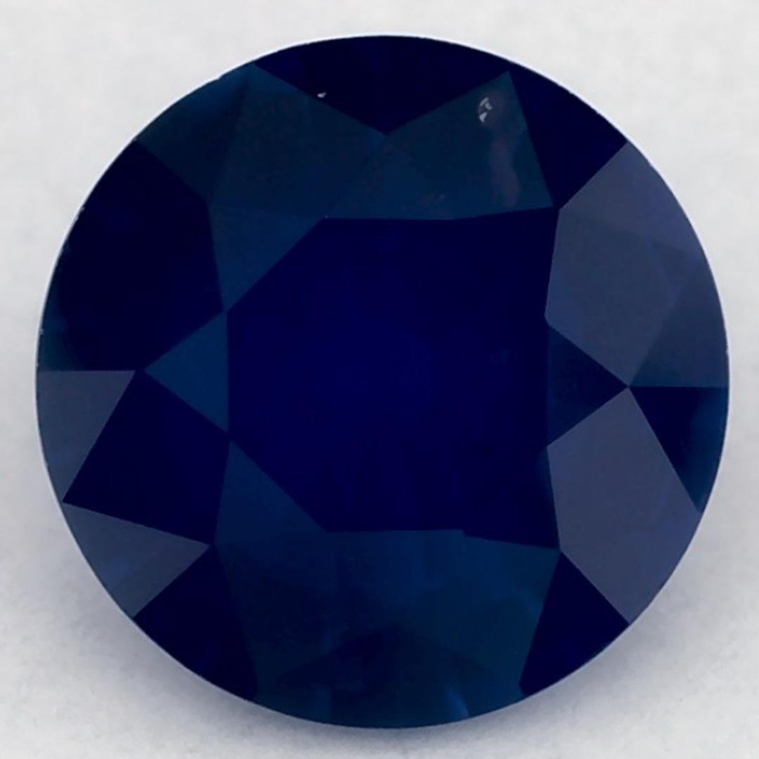 1.36 Ct Blue Sapphire Round Loose Gemstone (pierre précieuse en vrac)