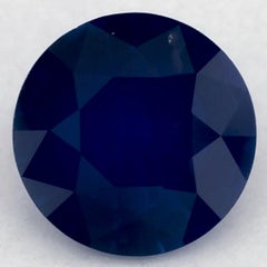 1.36 Ct Blue Sapphire Round Loose Gemstone