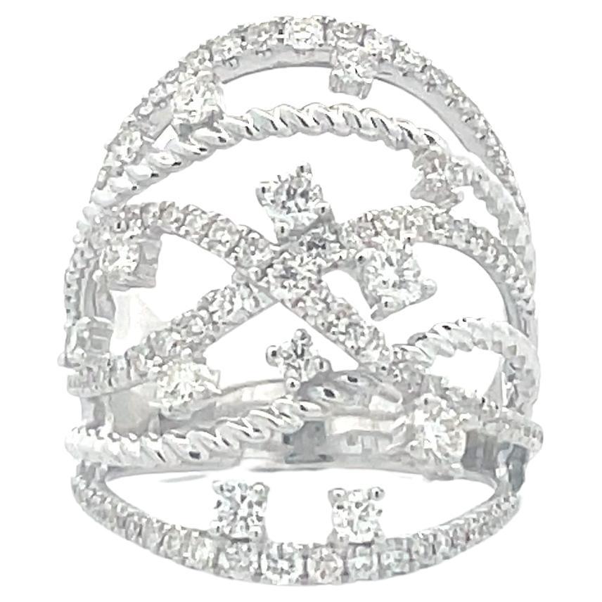 White Gold MultiGemstone Diamond Ring For Sale at 1stDibs