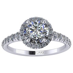 1.36 GIA Certified Round Brilliant Cut Diamond in Platinum 950 Engagement Ring