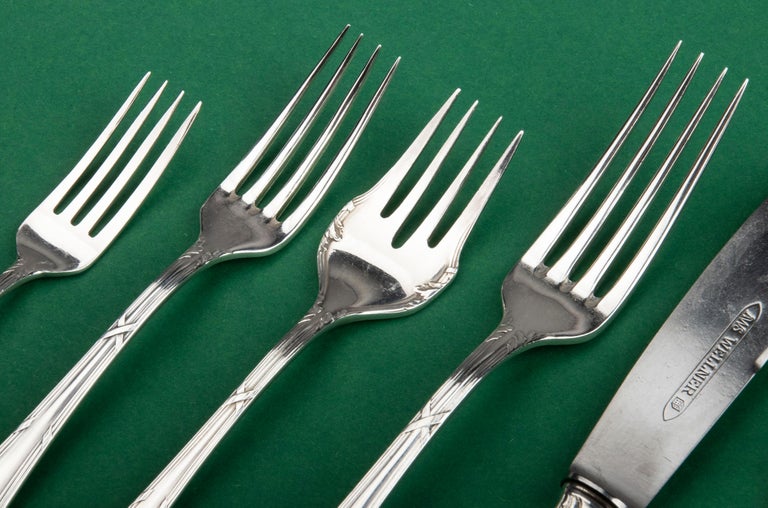 136Piece Set of Silver Plated Flatware in Canteen made by Wellner For