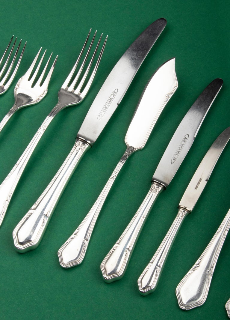 136Piece Set of Silver Plated Flatware in Canteen made by Wellner For