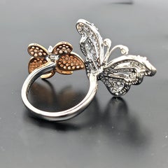 1,36 Pink Diamond und Weißer Diamant Ring aus Rosé- und Weißgold