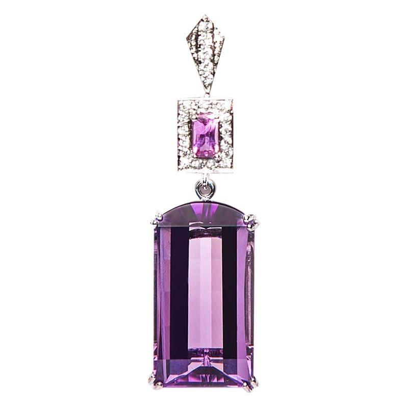 13.60 Carat Fancy Emerald Amethyst Pink Sapphire Diamond Enhancer Natalie Barney