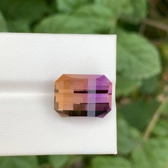13.60 Carat Loose Bicolor Ametrine Stone Pixel Cut Natural Brazilian Gemstone
