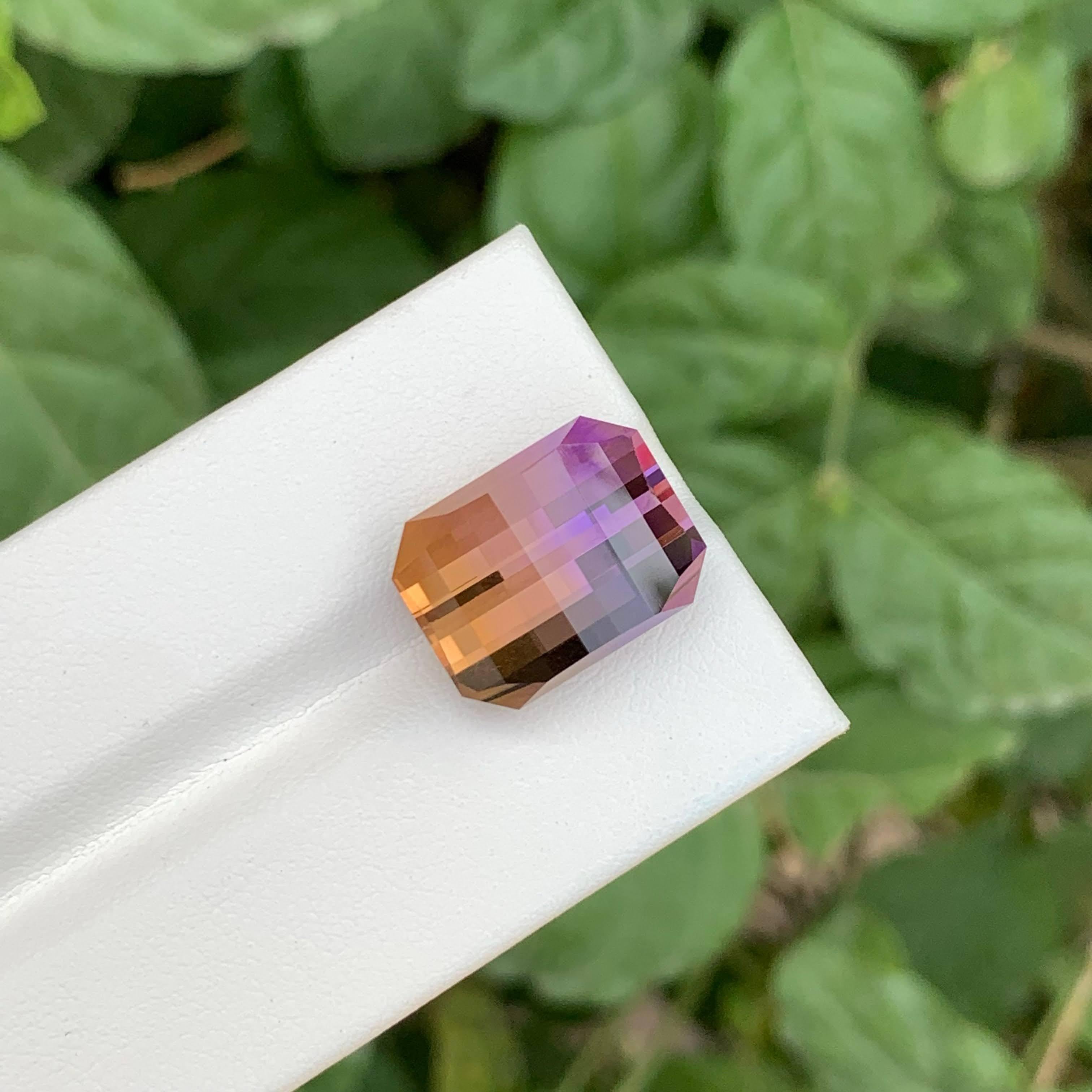 Ametrina Bicolor Suelta de 13,60 Quilates Piedra Natural Brasileña Tallada en Píxel en Nuevo estado para la venta en Bangkok, TH