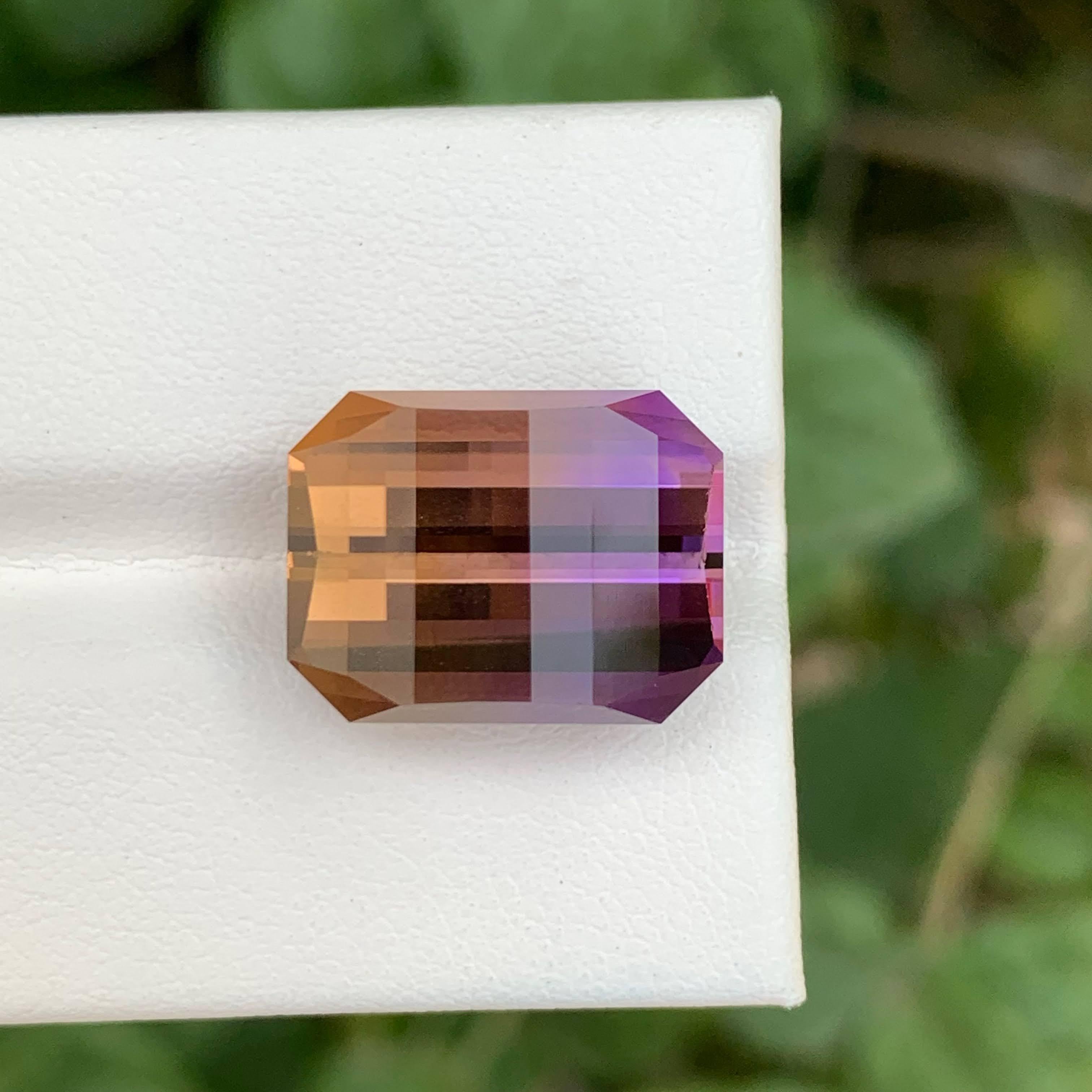 Ametrina Bicolor Suelta de 13,60 Quilates Piedra Natural Brasileña Tallada en Píxel en venta 1