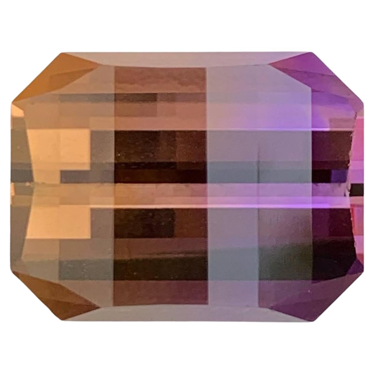 13.60 Carat Loose Bicolor Ametrine Stone Pixel Cut Natural Brazilian Gemstone