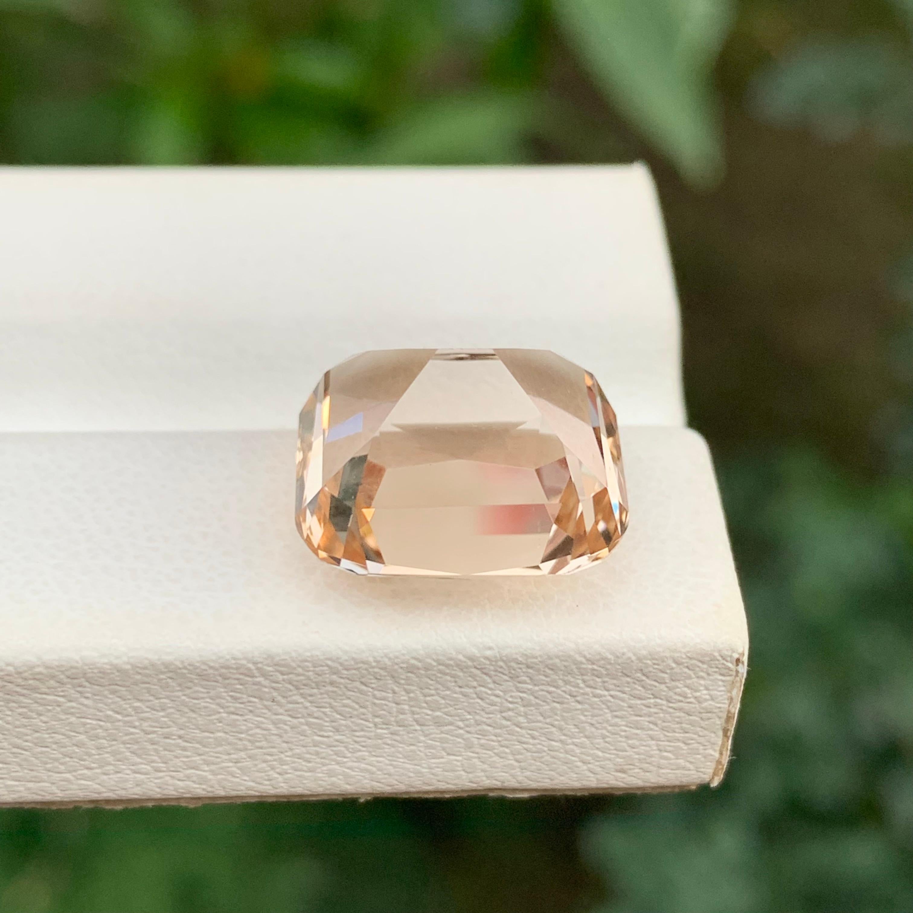 Women's or Men's 13.60 Carat Natural Faceted Golden Topaz Cushion Shape Gemstone For Sale