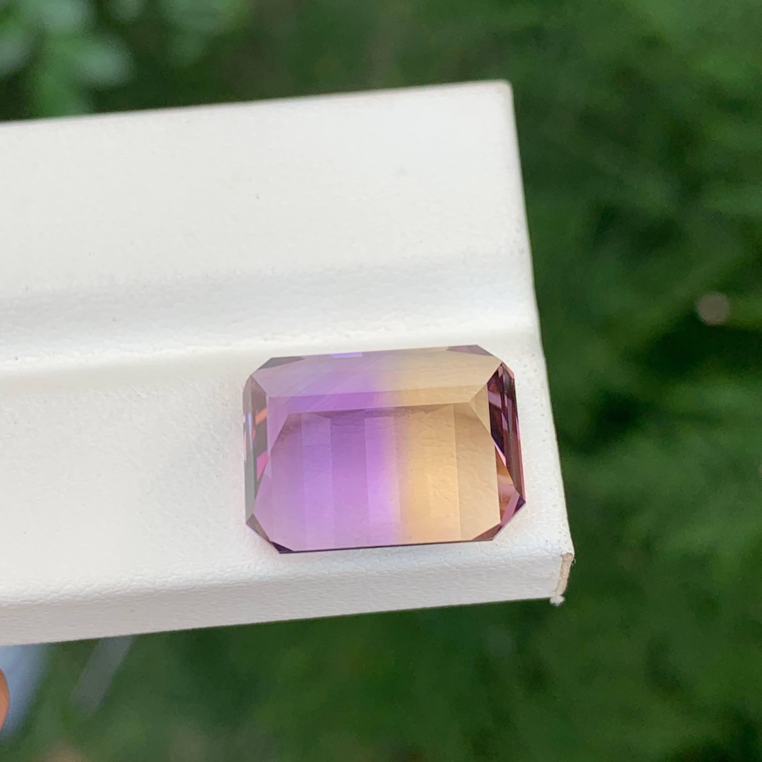 13.60 Carat Natural Loose Bi Color Ametrine Stone Pixel Cut Brazilian Gemstone en vente 4
