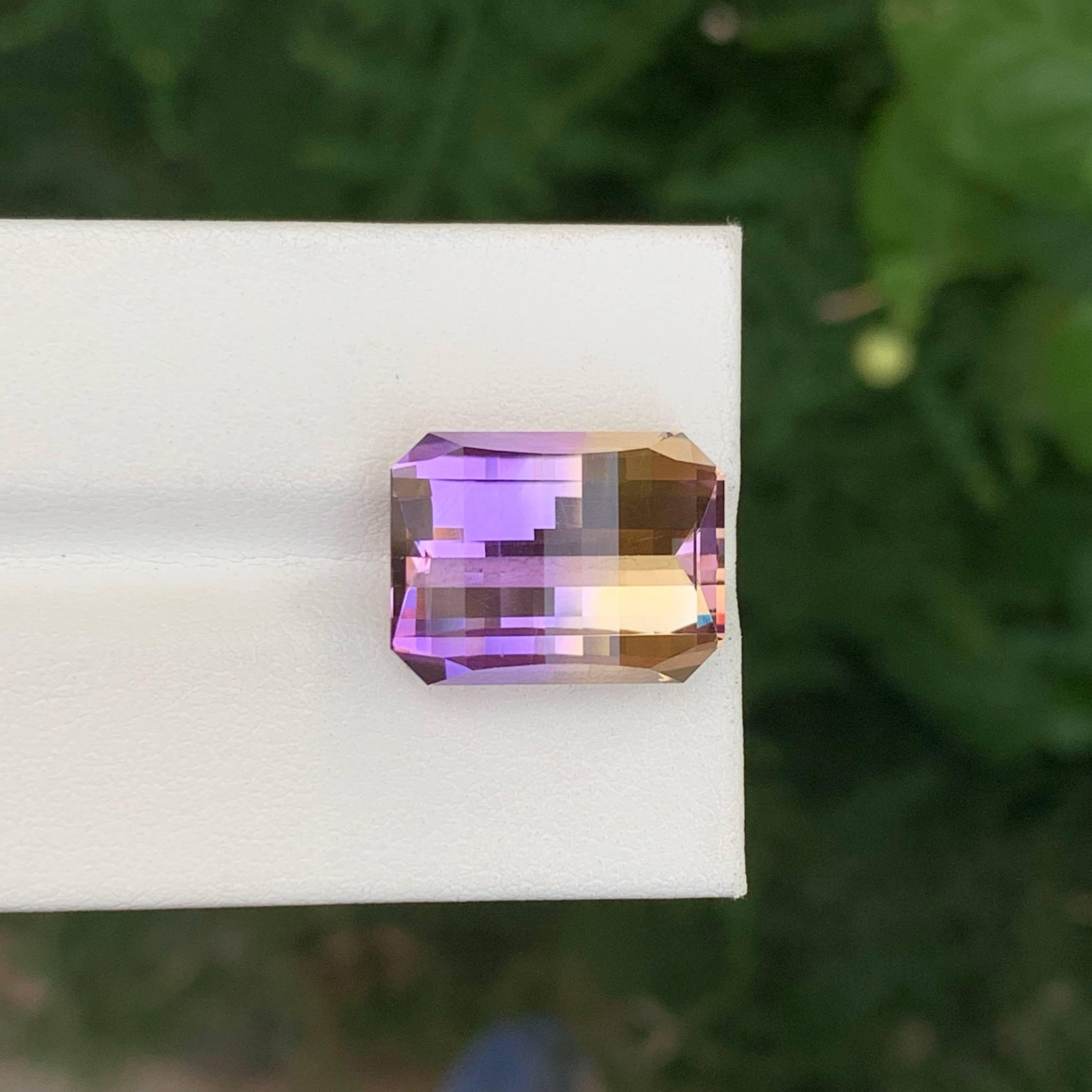Taille mixte 13.60 Carat Natural Loose Bi Color Ametrine Stone Pixel Cut Brazilian Gemstone en vente