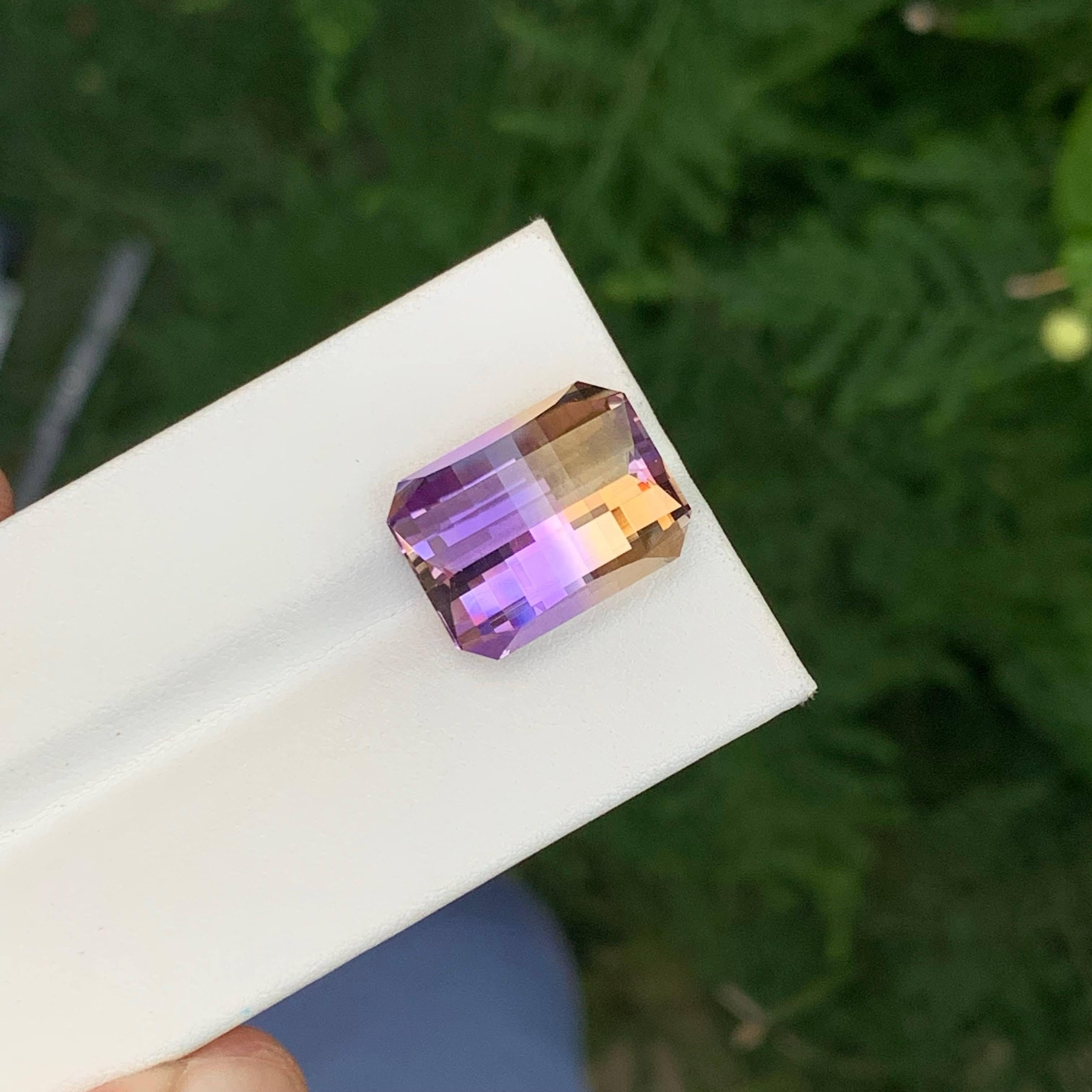 13.60 Carat Natural Loose Bi Color Ametrine Stone Pixel Cut Brazilian Gemstone Unisexe en vente