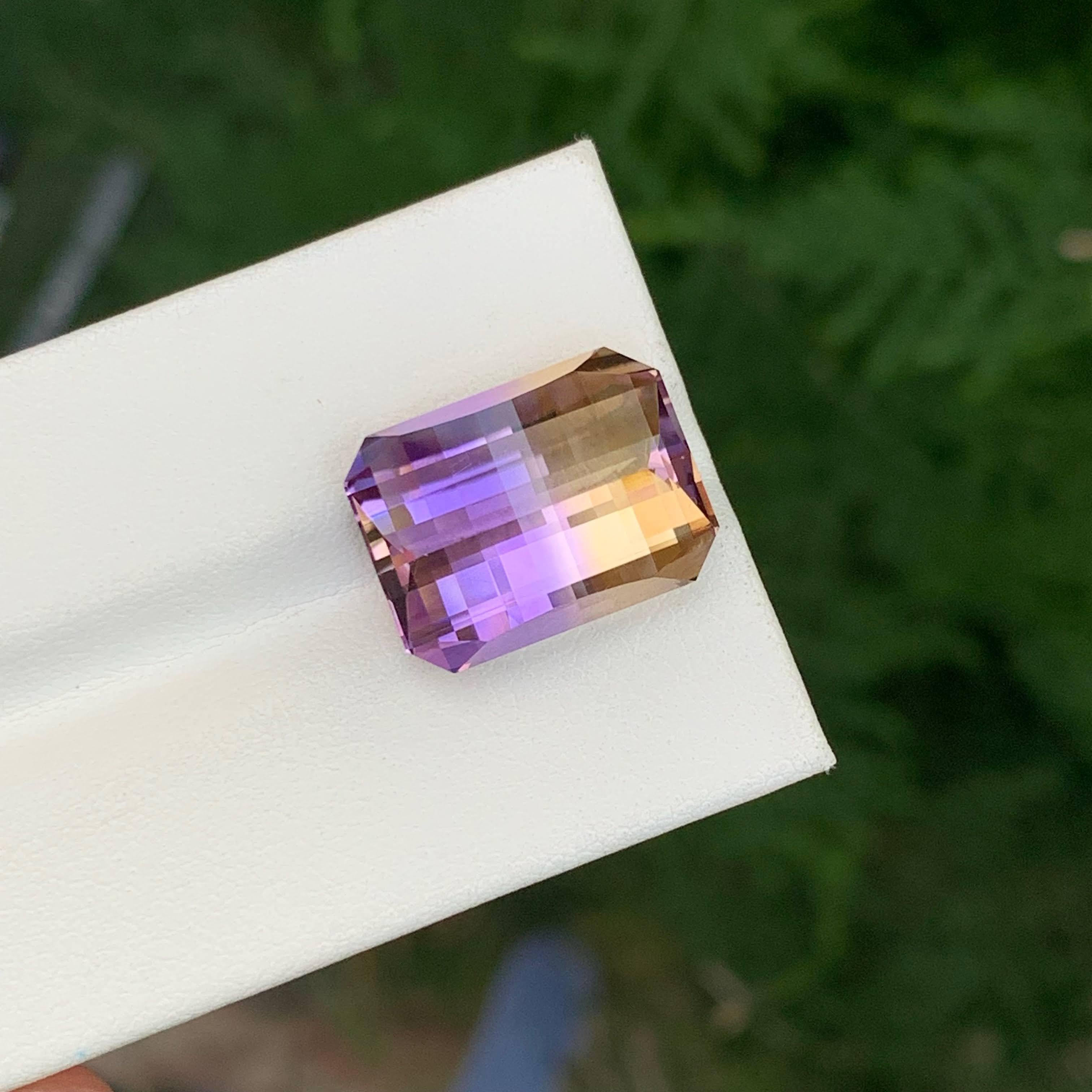13.60 Carat Natural Loose Bi Color Ametrine Stone Pixel Cut Brazilian Gemstone en vente 1