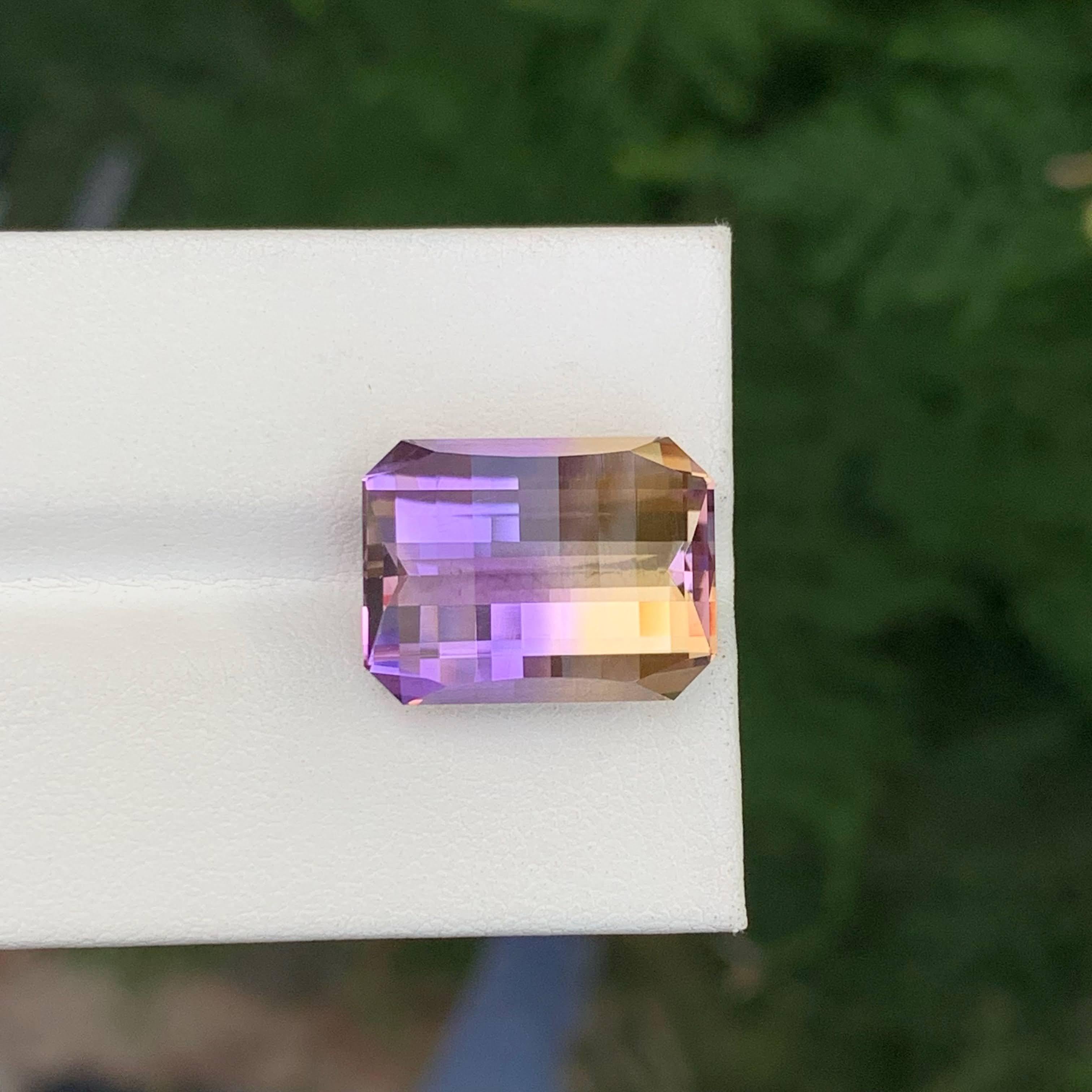 13.60 Carat Natural Loose Bi Color Ametrine Stone Pixel Cut Brazilian Gemstone en vente 2