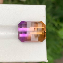 13.60 Carat Natural Loose Bicolor Ametrine Stone Pixel Cut Brazilian Gemstone