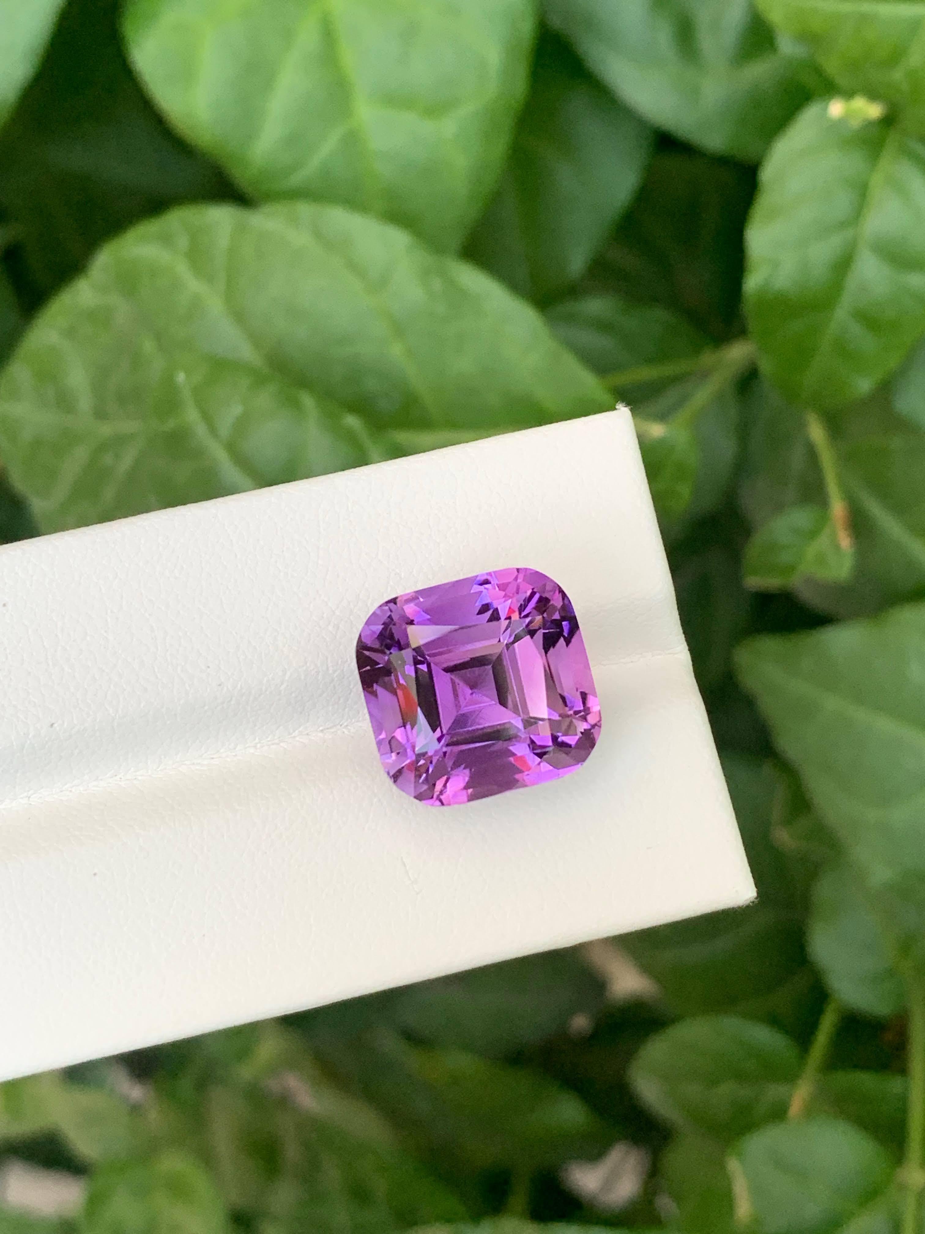 Taglio cuscino 13.60 carati di pietra ametista viola naturale sciolta con taglio a cuscino Gemma brasiliana in vendita