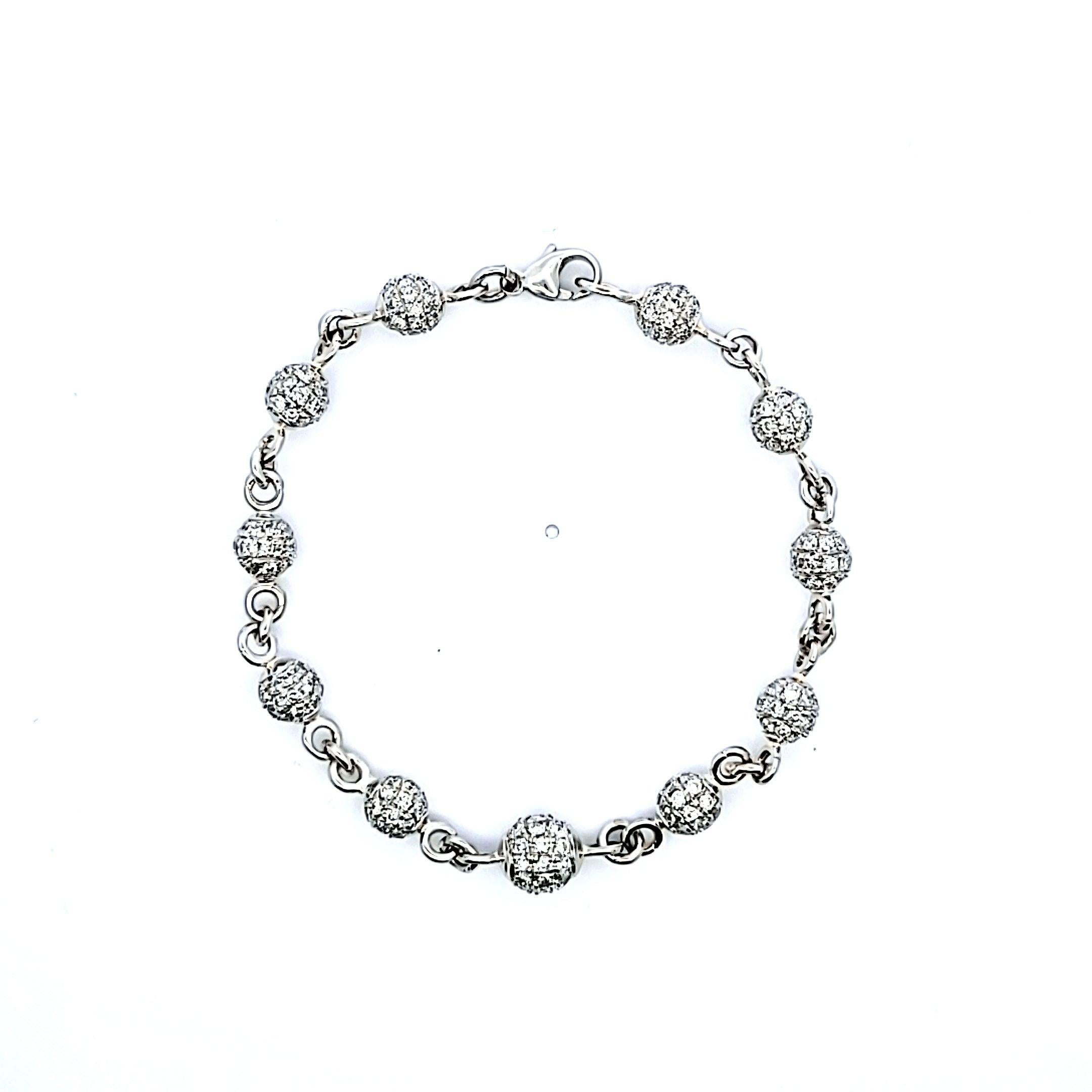 13.60 Carat Round Brilliant G SI1 Diamond Platinum Link Bracelet In New Condition For Sale In New York, NY