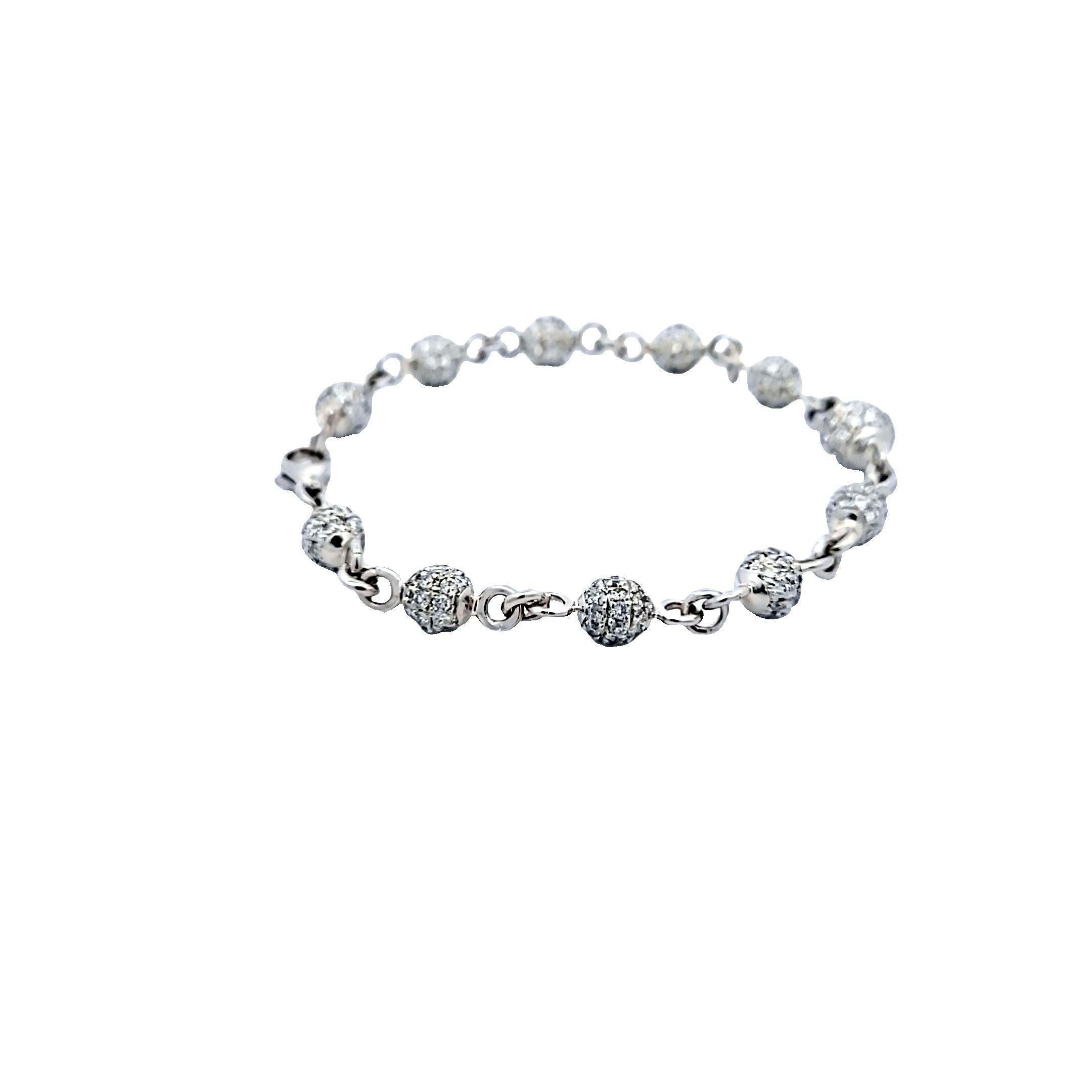 13.60 Carat Round Brilliant G SI1 Diamond Platinum Link Bracelet For Sale 1