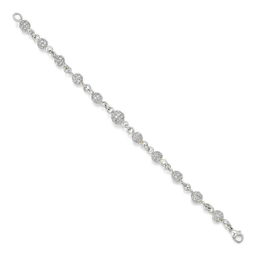 13.60 Carat Round Brilliant G SI1 Diamond Platinum Link Bracelet