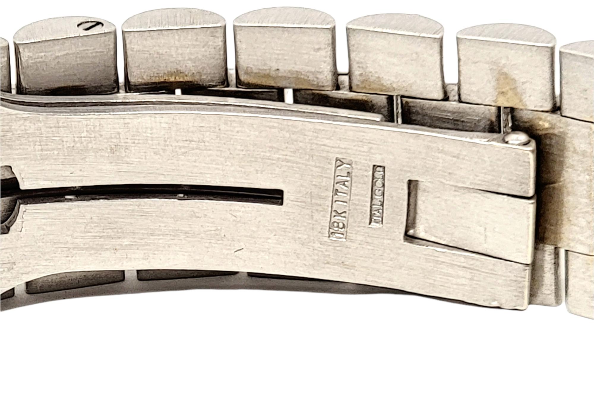 Bracciale A Link con diamanti tondi e quadrati da 13,60 carati per uomo in oro 18 carati in vendita 3