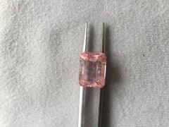 13.61 Carats Peach Pink Tourmaline Emerald Cut for Fine Jewelry Ring Gemstone