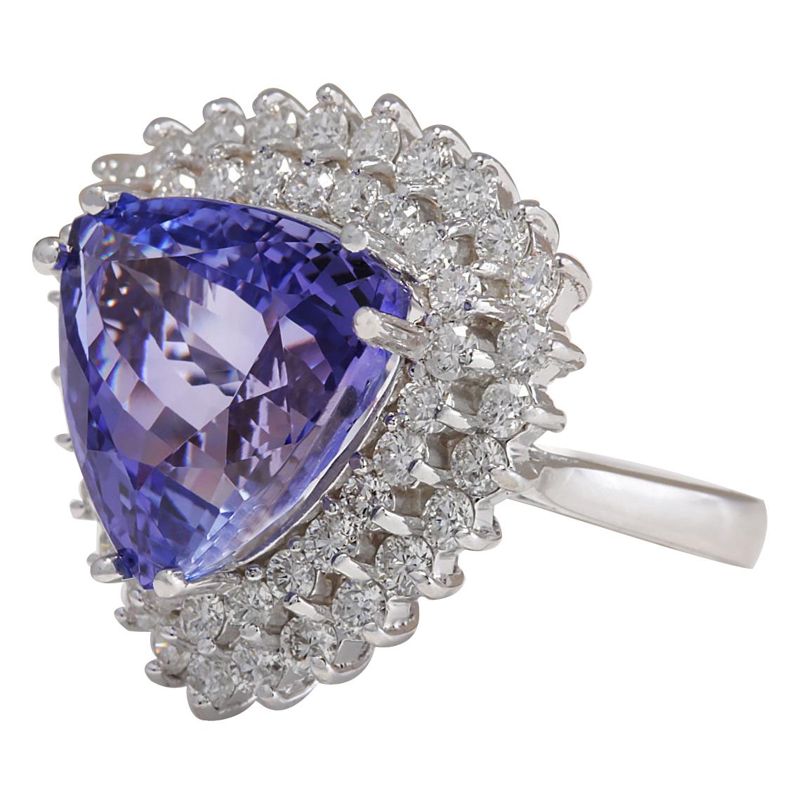 Stamped: 14K White Gold
Total Ring Weight: 10.5 Grams
Total Natural Tanzanite Weight is 11.82 Carat (Measures: 14.00x14.00 mm)
Color: Blue
Total Natural Diamond Weight is 1.80 Carat
Color: F-G, Clarity: VS2-SI1
Face Measures: 22.90x22.90 mm
Sku: