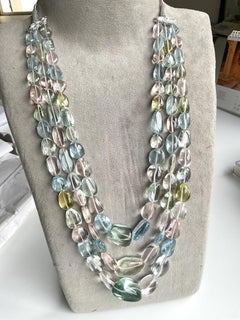 1362.55 Carats Multiple colors Beryl Tumbled Necklace For Fine Jewelry Gemstones