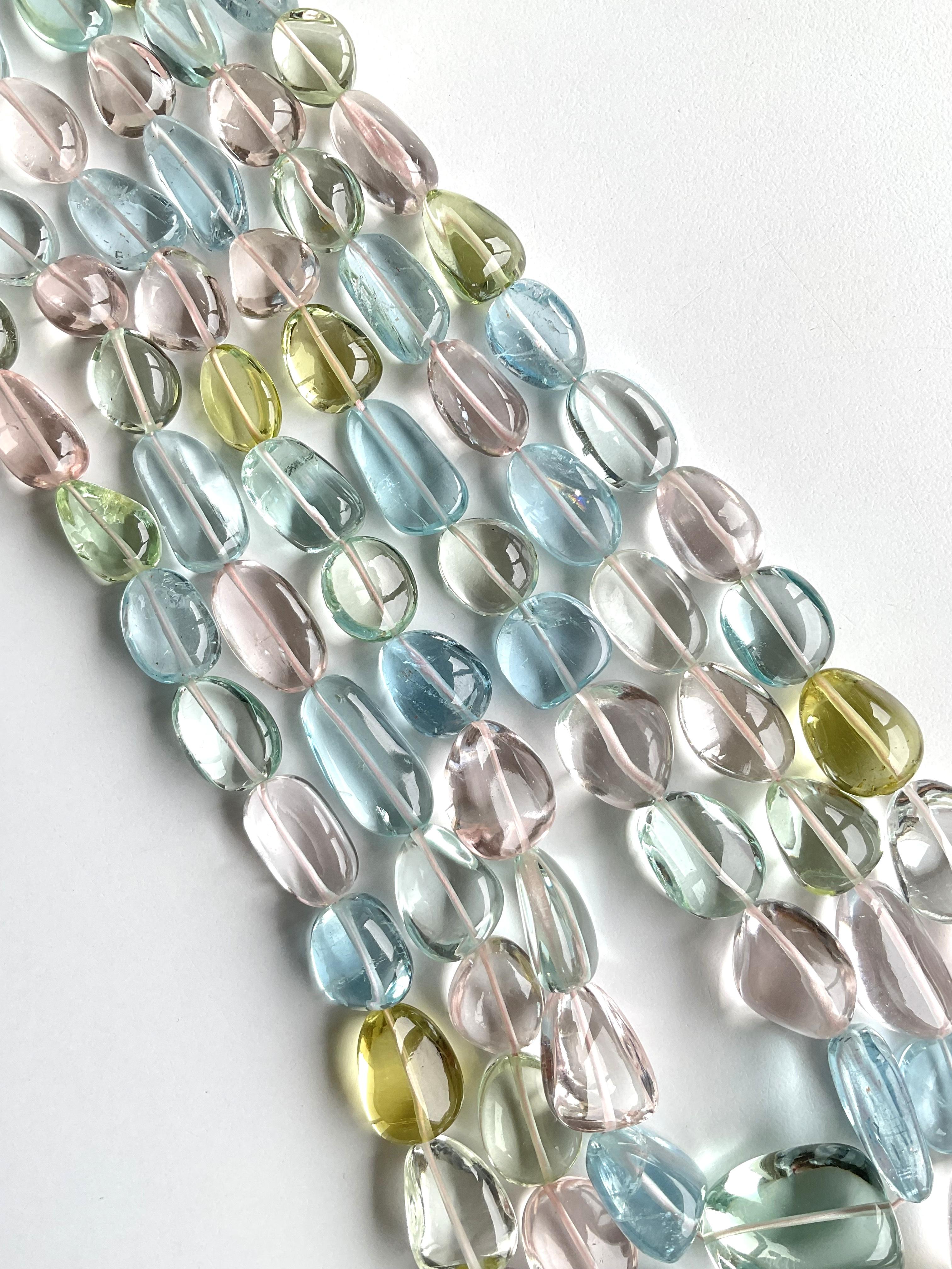 1362.55 Carats Multiple colors Beryl Tumbled Necklace For Fine Jewelry Gemstones For Sale 1