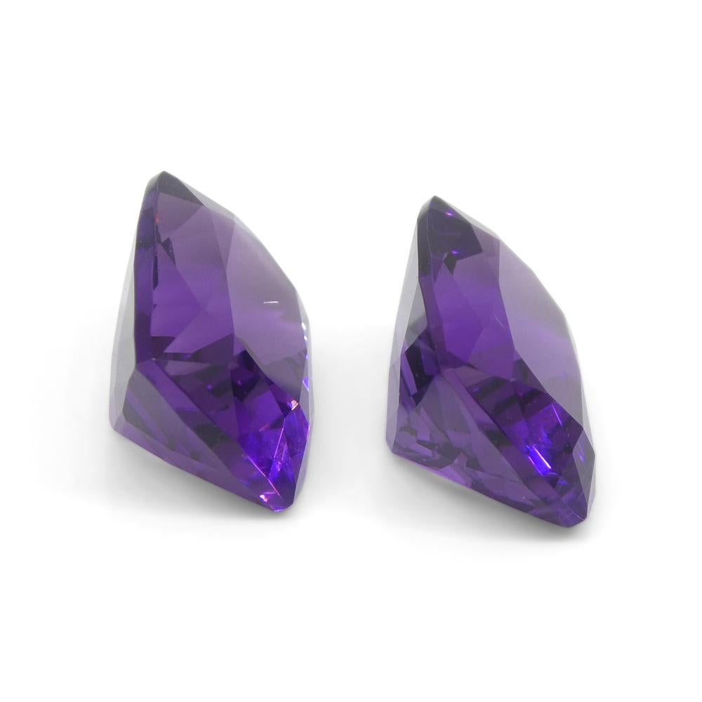 13.62ct Pair Cushion Purple Amethyst from Uruguay For Sale 6