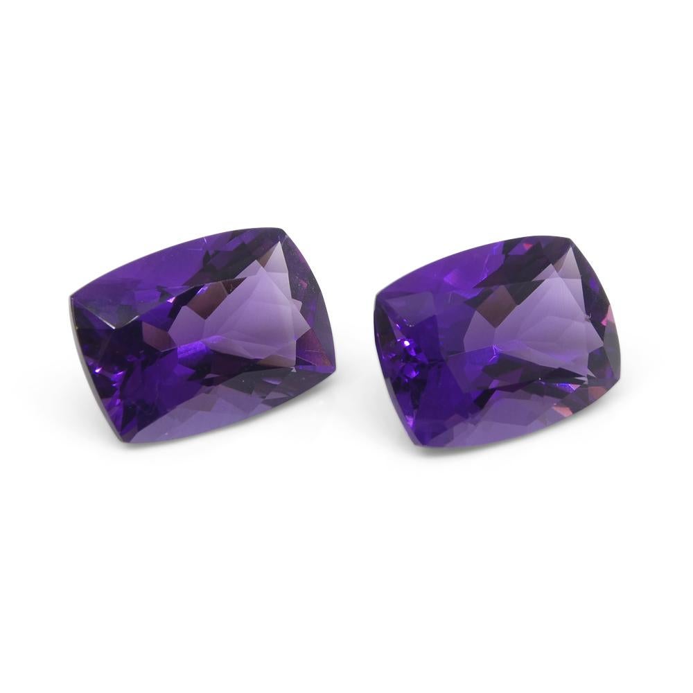 13.62ct Pair Cushion Purple Amethyst from Uruguay For Sale 7
