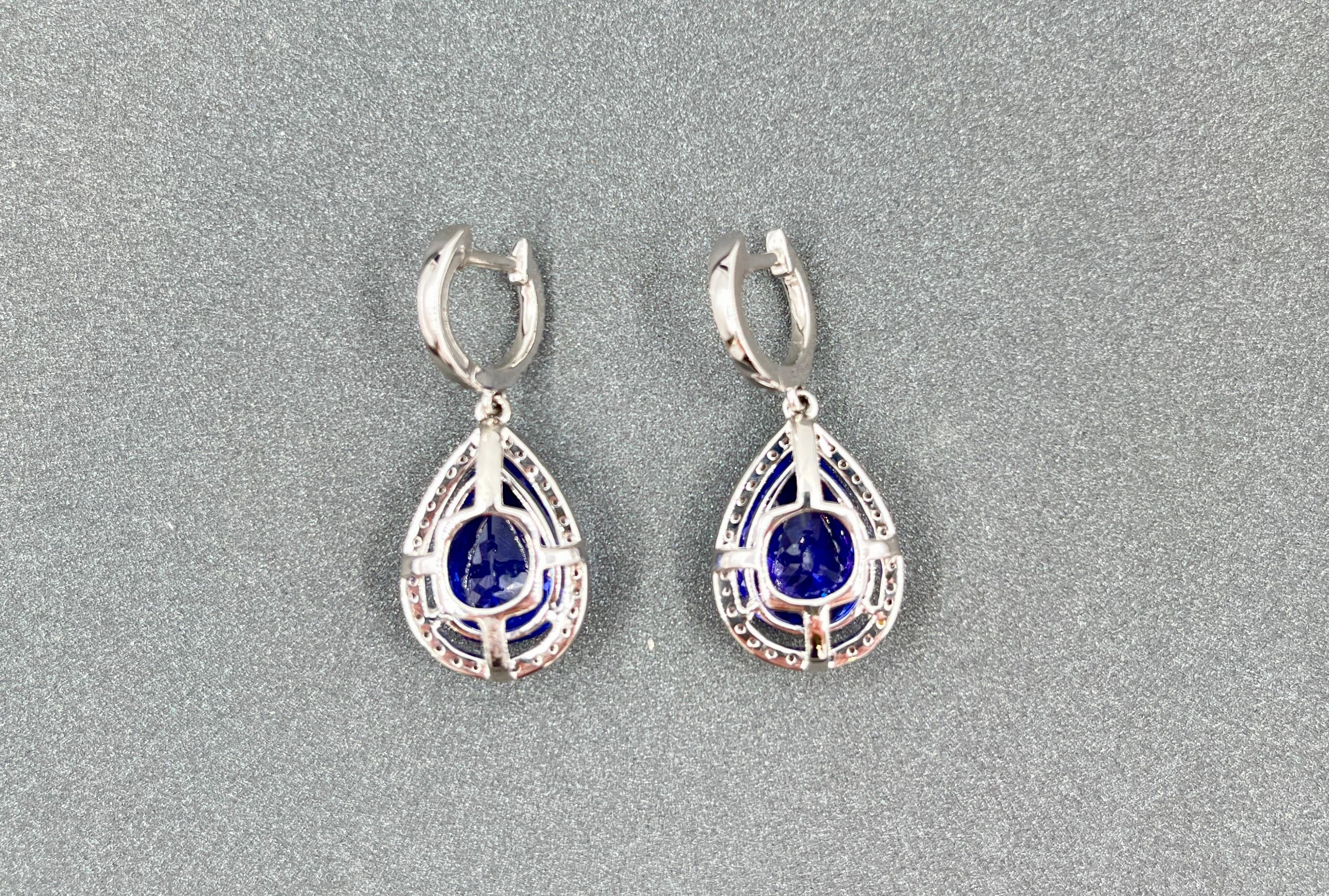 Orecchino con tanzanite naturale e diamante da 13,63 carati In condizioni Nuovo in vendita a Chicago, IL