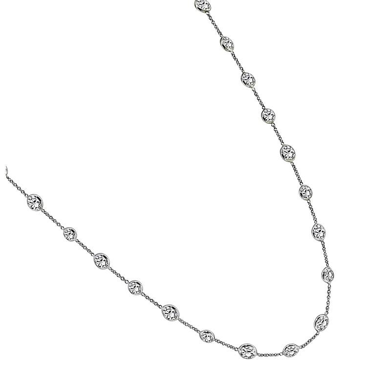 Round Cut 13.63 Carat Diamond by the Yard Necklace For Sale