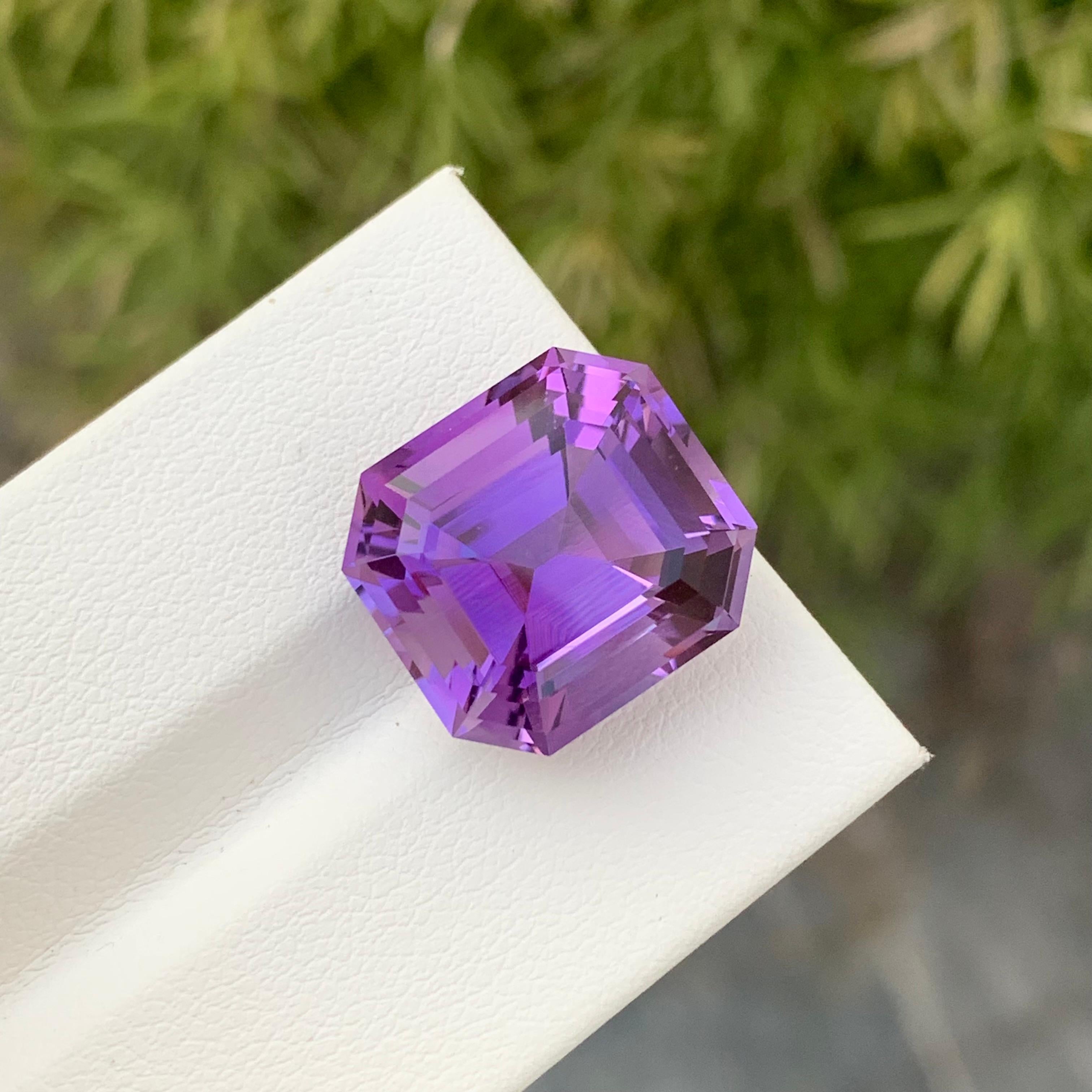 Arts and Crafts 13.65 Carat Natural Loose Amethyst Octagon Shape Gem For Necklace Jewellery For Sale
