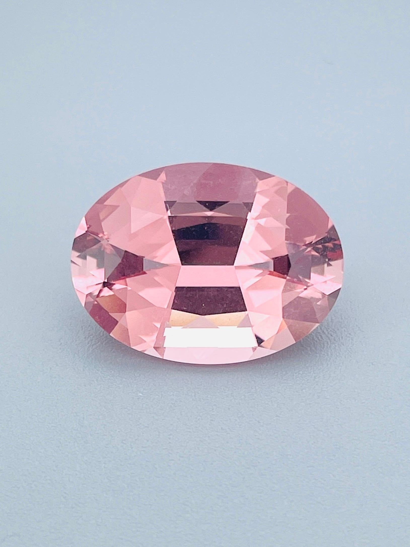 Morganite naturelle de 13,65 carats de couleur rose intense du Brésil en vente 5